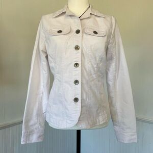 Dressbarn - White Fitted Denim Jean Jacket